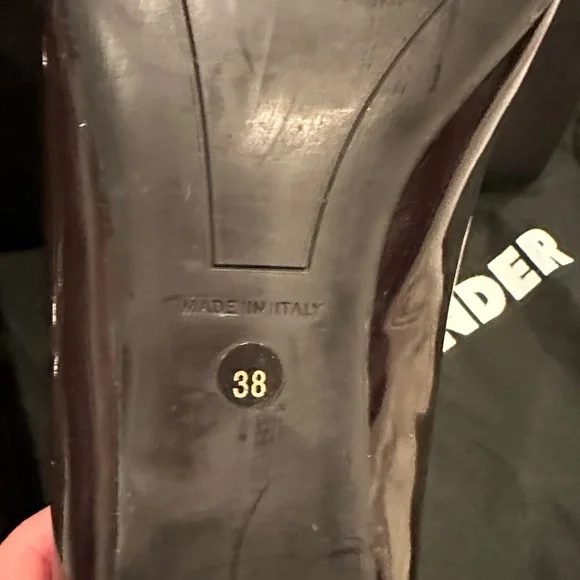 Vintage Jil Sander Burgundy Patent Leather Square-Toe Pumps – Size 8 – Italy - Picture 10 of 12